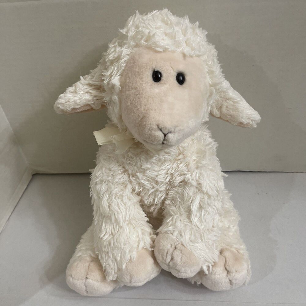 Vintage Russ Baasley The Lamb Plush 13” Sitting Bean Bottom Stuffed Animal